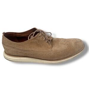 Cole Haan Grand OS Zerogrand Oxford Wingtip Shoes Men's 12 Brown Suede C27431